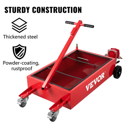 010773780791 - 18 Gallon Steel Oil Drain Pan with Swivel Locking Casters