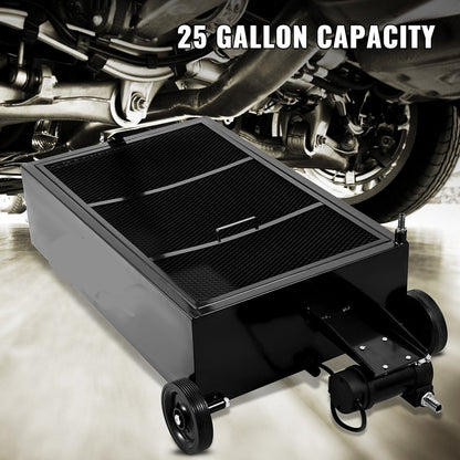 010358073982 - 25-Gallon Oil Drain Pan with Pump & Locking Casters
