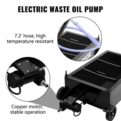010358073982 - 25-Gallon Oil Drain Pan with Pump & Locking Casters