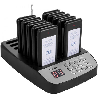 F100 - 10-Pager Wireless Calling System with 98 Channels for Restaurants