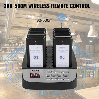 F100 - 10-Pager Wireless Calling System with 98 Channels for Restaurants