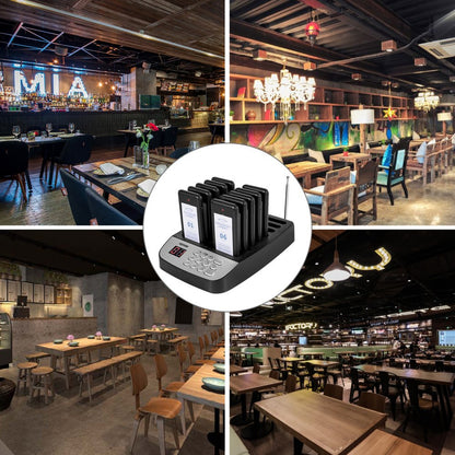 F100 - 10-Pager Wireless Calling System with 98 Channels for Restaurants