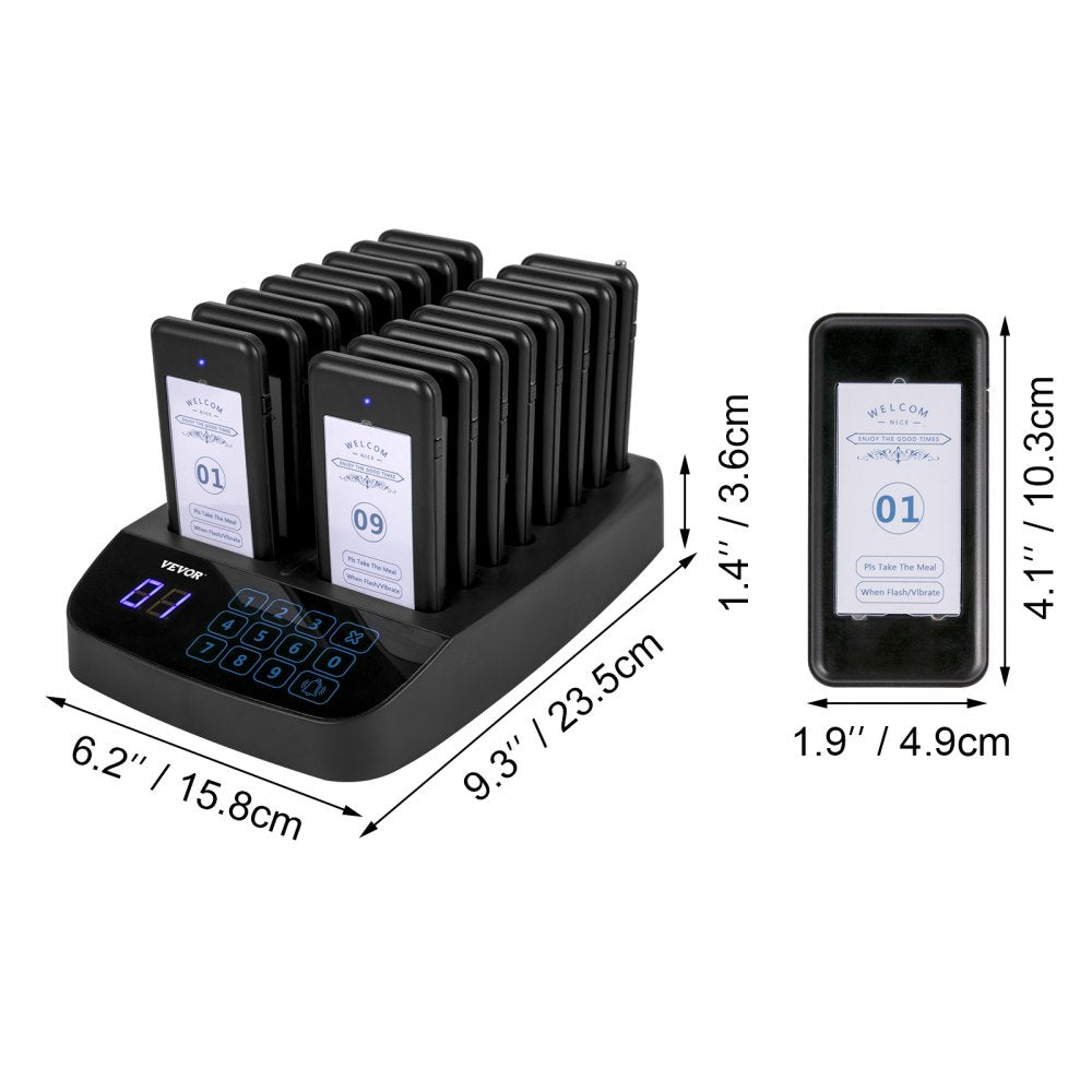F101 - 98-Channel Restaurant Pager System with 300-500m Range