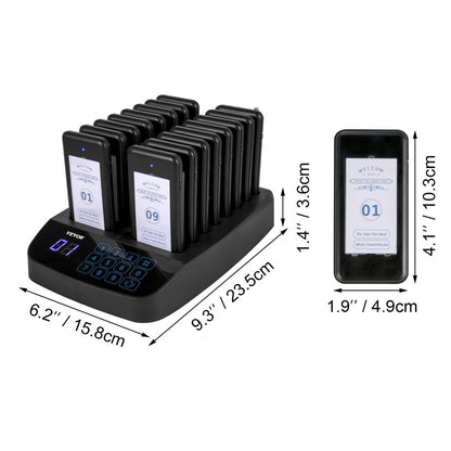 F101 - 98-Channel Restaurant Pager System with 300-500m Range