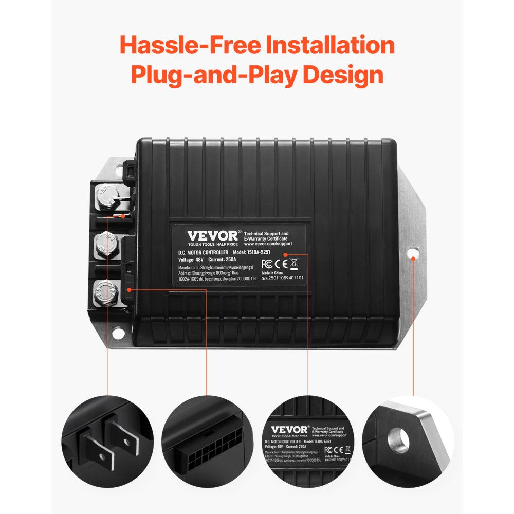 1510A-5251 - 48V Golf Cart Speed Controller with IP65 Waterproofing