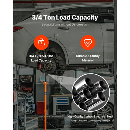 US075 - Durable Q235B Steel Hoist Stand 3/4 Ton, Height 52.8"-76"