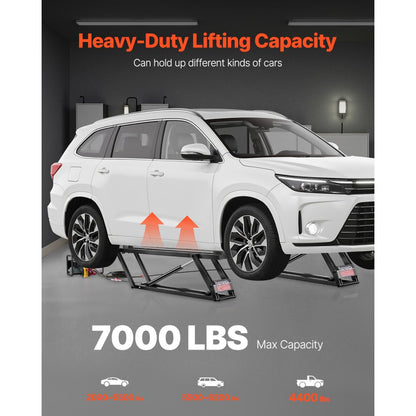 EZJG7000A - 29.4" Adjustable Car Lift, 7000 lbs Capacity with Remote