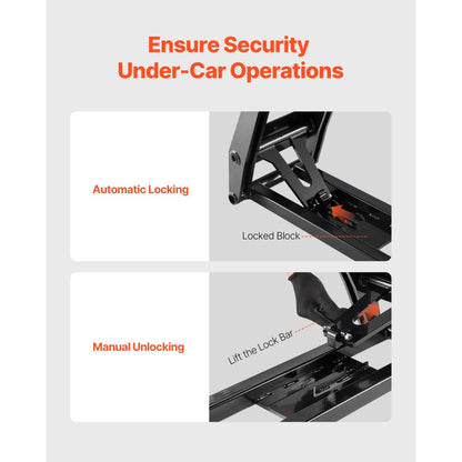 EZJG7000A - 29.4" Adjustable Car Lift, 7000 lbs Capacity with Remote