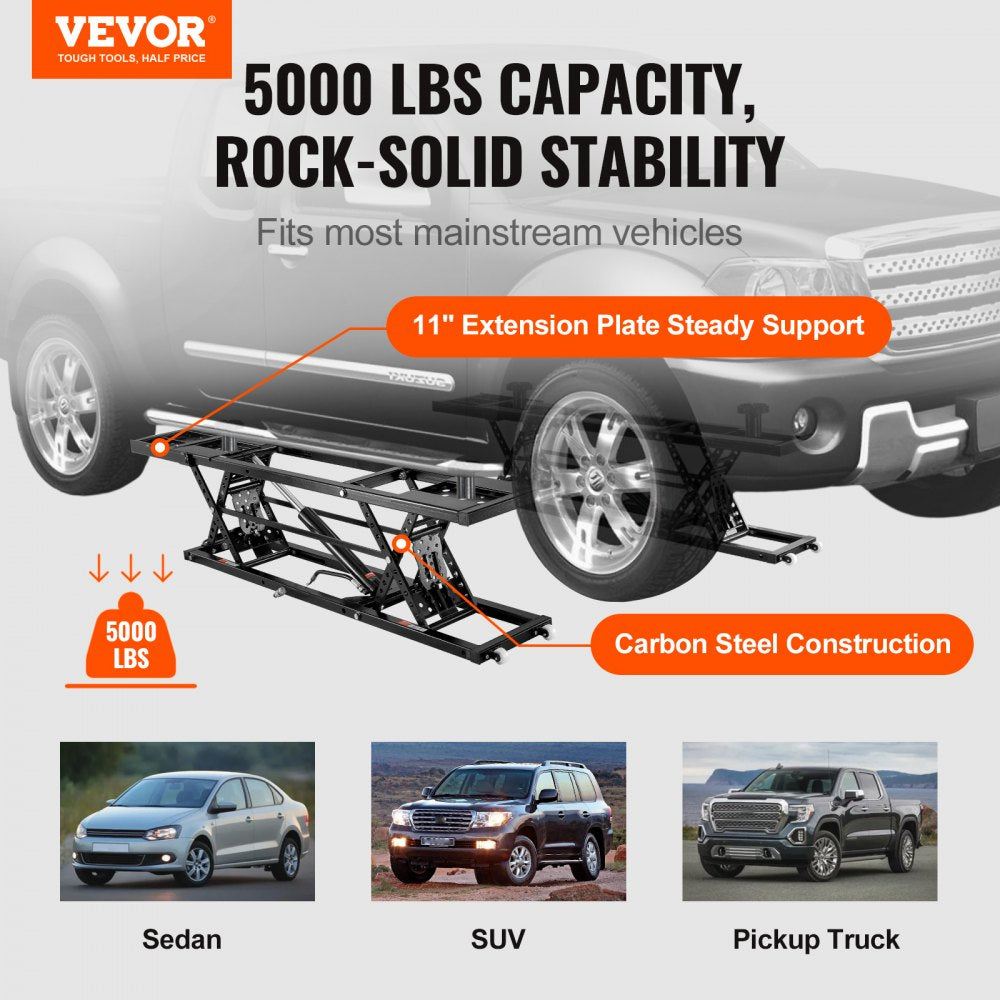 JT-5000 - Heavy-Duty Portable Car Lift, 25.6" Max Height, 5,000 LBS Capacity