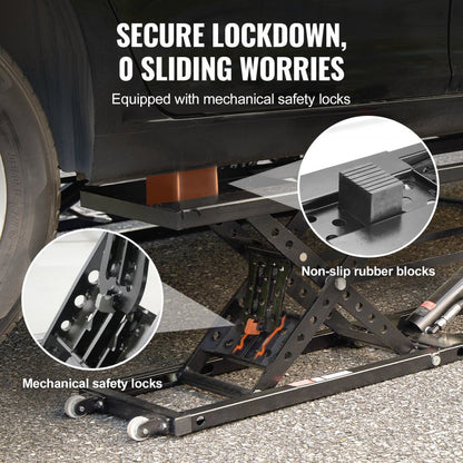 JT-5000 - Heavy-Duty Portable Car Lift, 25.6" Max Height, 5,000 LBS Capacity