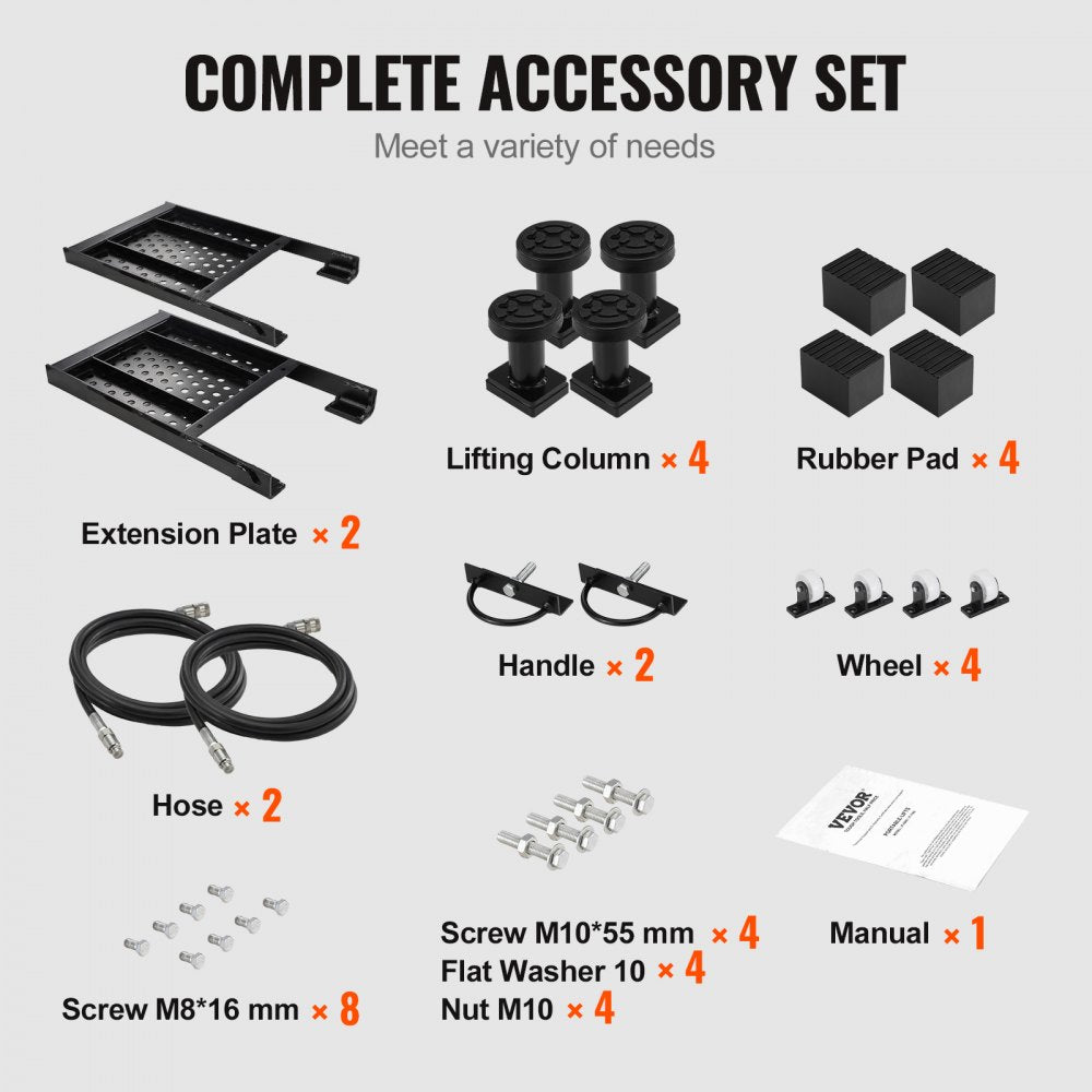 JT-5000 - Heavy-Duty Portable Car Lift, 25.6" Max Height, 5,000 LBS Capacity