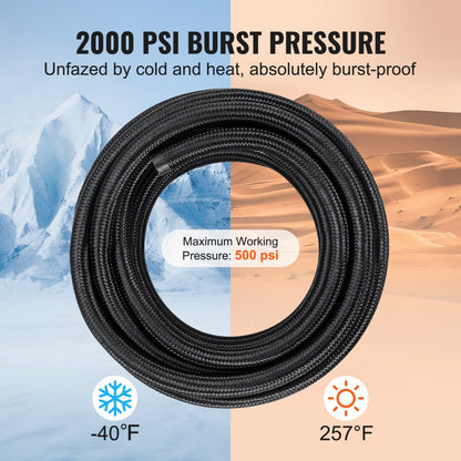 CPE-8AN-20ft - 20FT 8AN Fuel Line Kit, Durable Nylon & Stainless Steel Design