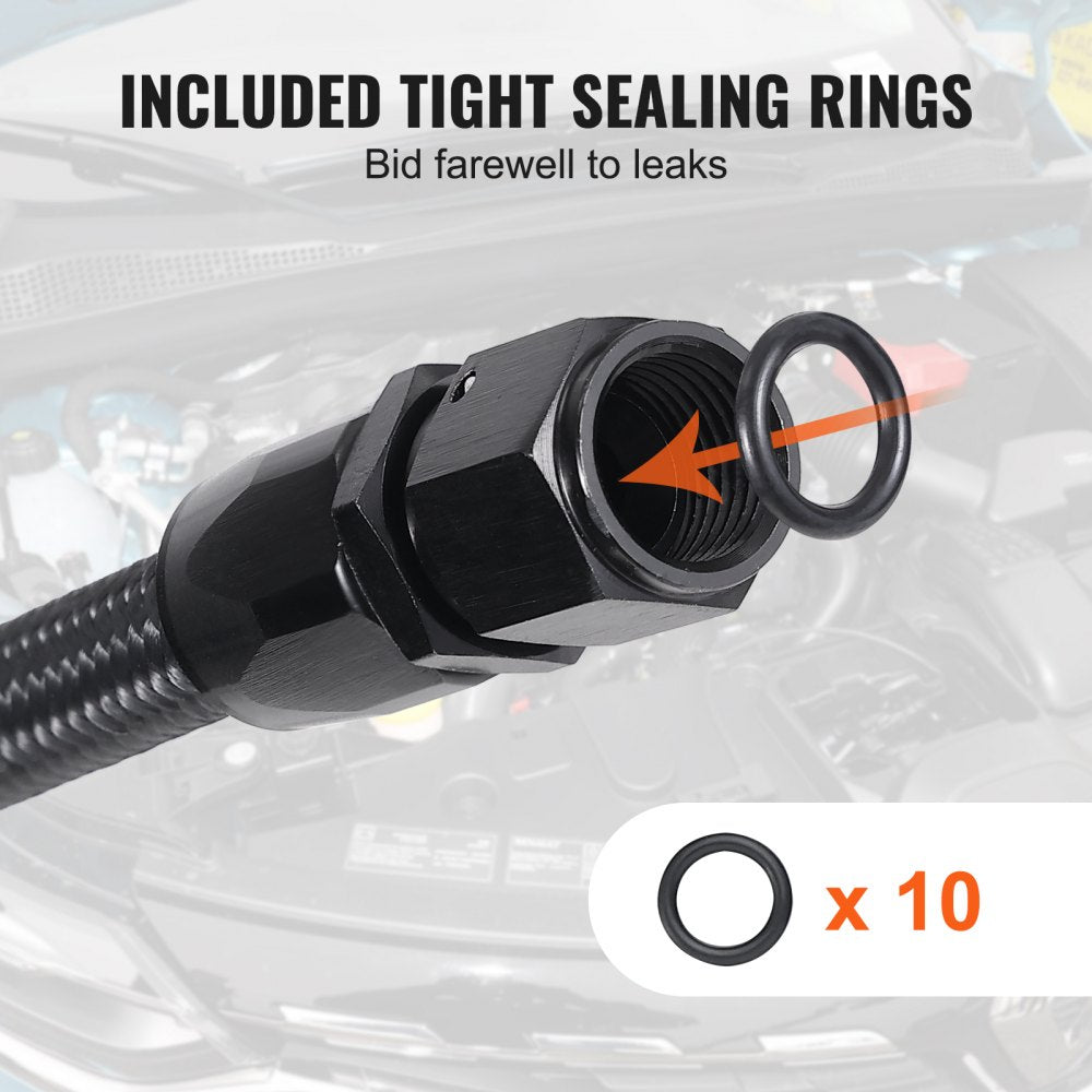 CPE-8AN-20ft - 20FT 8AN Fuel Line Kit, Durable Nylon & Stainless Steel Design