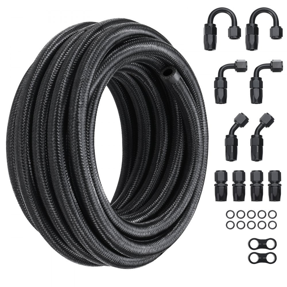 CPE-8AN-20ft - 20FT 8AN Fuel Line Kit, Durable Nylon & Stainless Steel Design