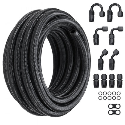 CPE-8AN-20ft - 20FT 8AN Fuel Line Kit, Durable Nylon & Stainless Steel Design