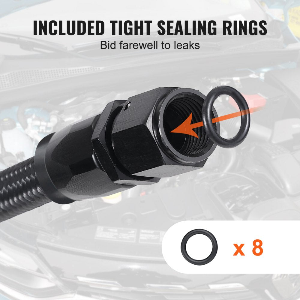 PTFE-6AN-25ft - 25FT 6AN Fuel Line Kit with Swivel Fittings