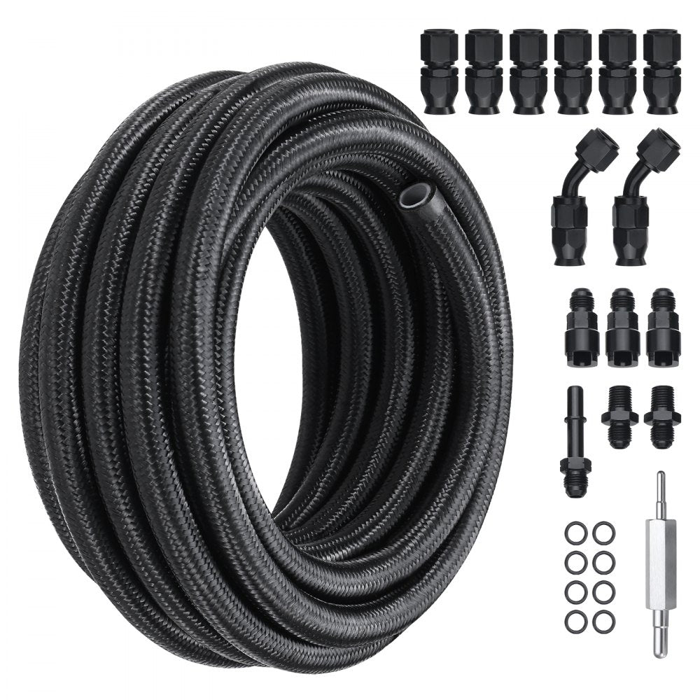 PTFE-6AN-25ft - 25FT 6AN Fuel Line Kit with Swivel Fittings