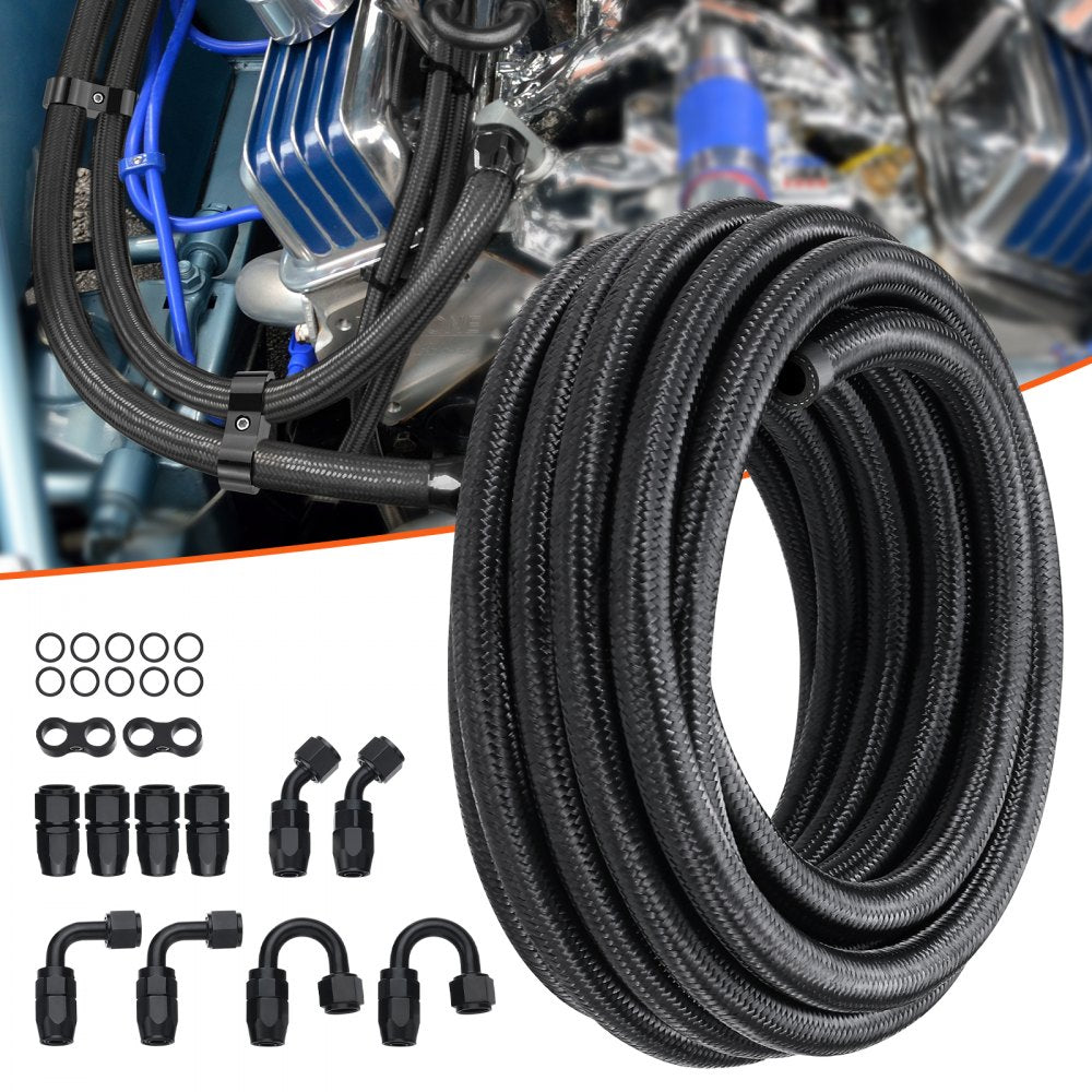 CPE-6AN-20ft - 20ft 6AN Stainless Steel Braided Fuel Line Kit