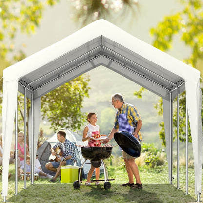 010680137919 - VEVOR 10x20 ft Adjustable Car Canopy with Heavy-Duty 3-Layer Cover