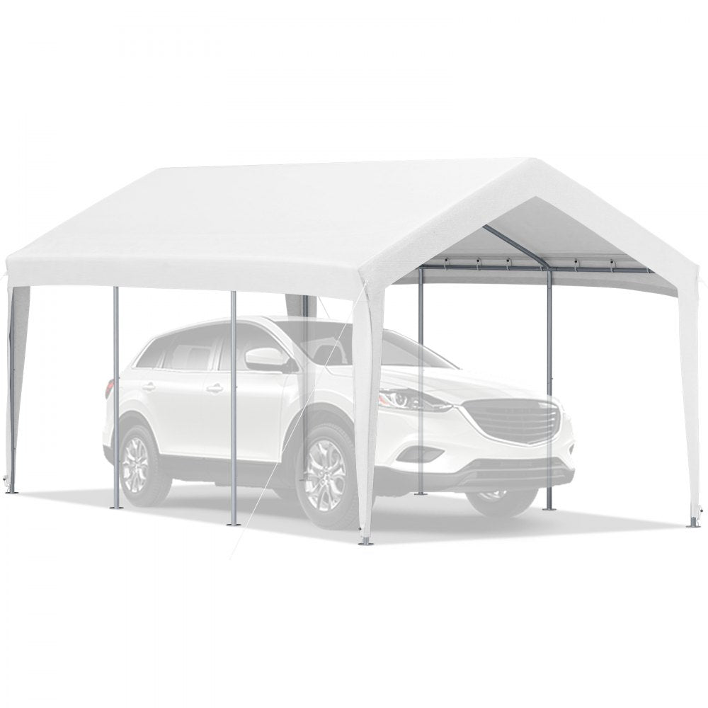 010680137919 - VEVOR 10x20 ft Adjustable Car Canopy with Heavy-Duty 3-Layer Cover