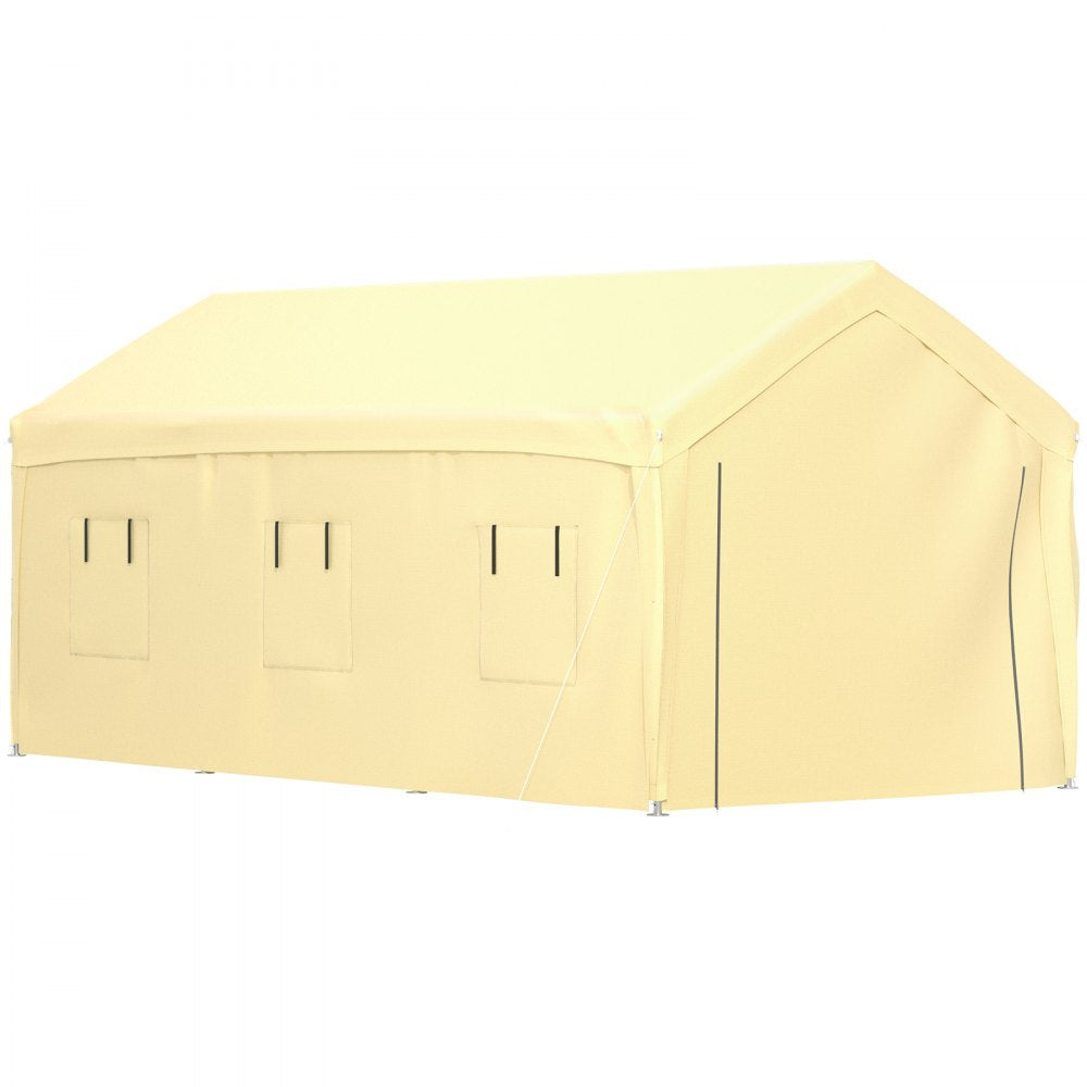 010818245063 - 10x20 ft All-Weather Car Canopy with Heavy-Duty Support