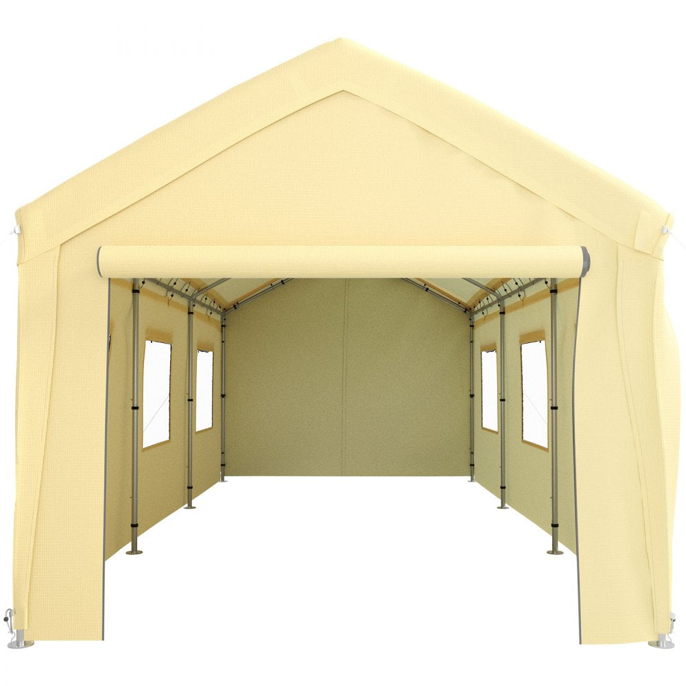 010818245063 - 10x20 ft All-Weather Car Canopy with Heavy-Duty Support