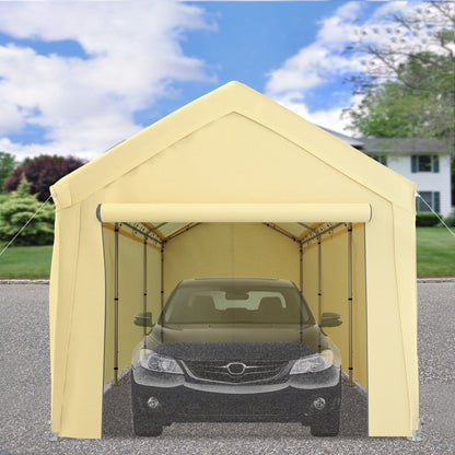 010331385442 - 10x20ft VEVOR Car Canopy with Adjustable Height & Weather Resistance