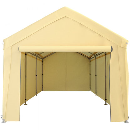 010331385442 - 10x20ft VEVOR Car Canopy with Adjustable Height & Weather Resistance