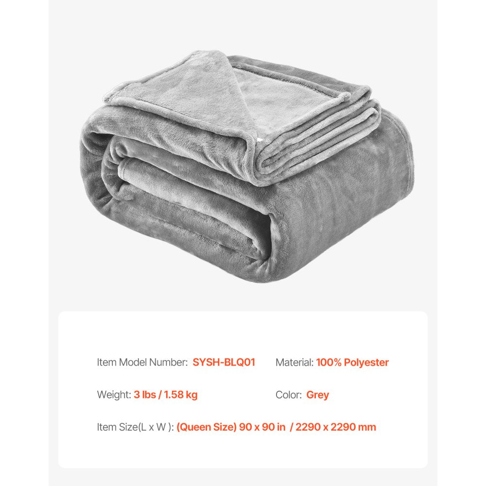 SYSH-BLQ01 - 90x90" Soft Polyester Queen Blanket, Moisture-Absorbing & Machine Washable
