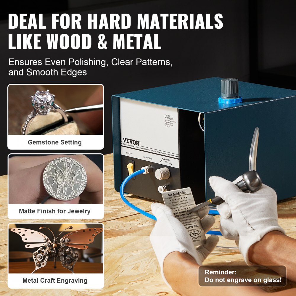 KD-Q101 - Compact 60W Pneumatic Engraver with Foot Pedal Control