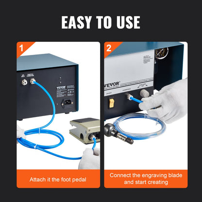 KD-Q101 - Compact 60W Pneumatic Engraver with Foot Pedal Control