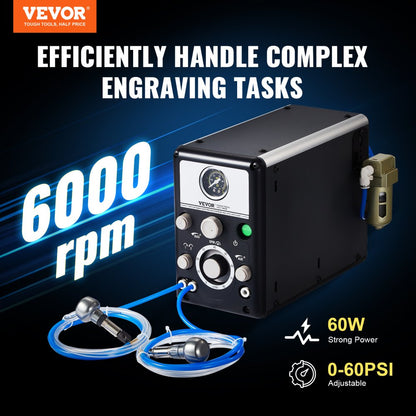 KD-Q202 - 80W Dual-Head Pneumatic Engraver for Precision Crafting
