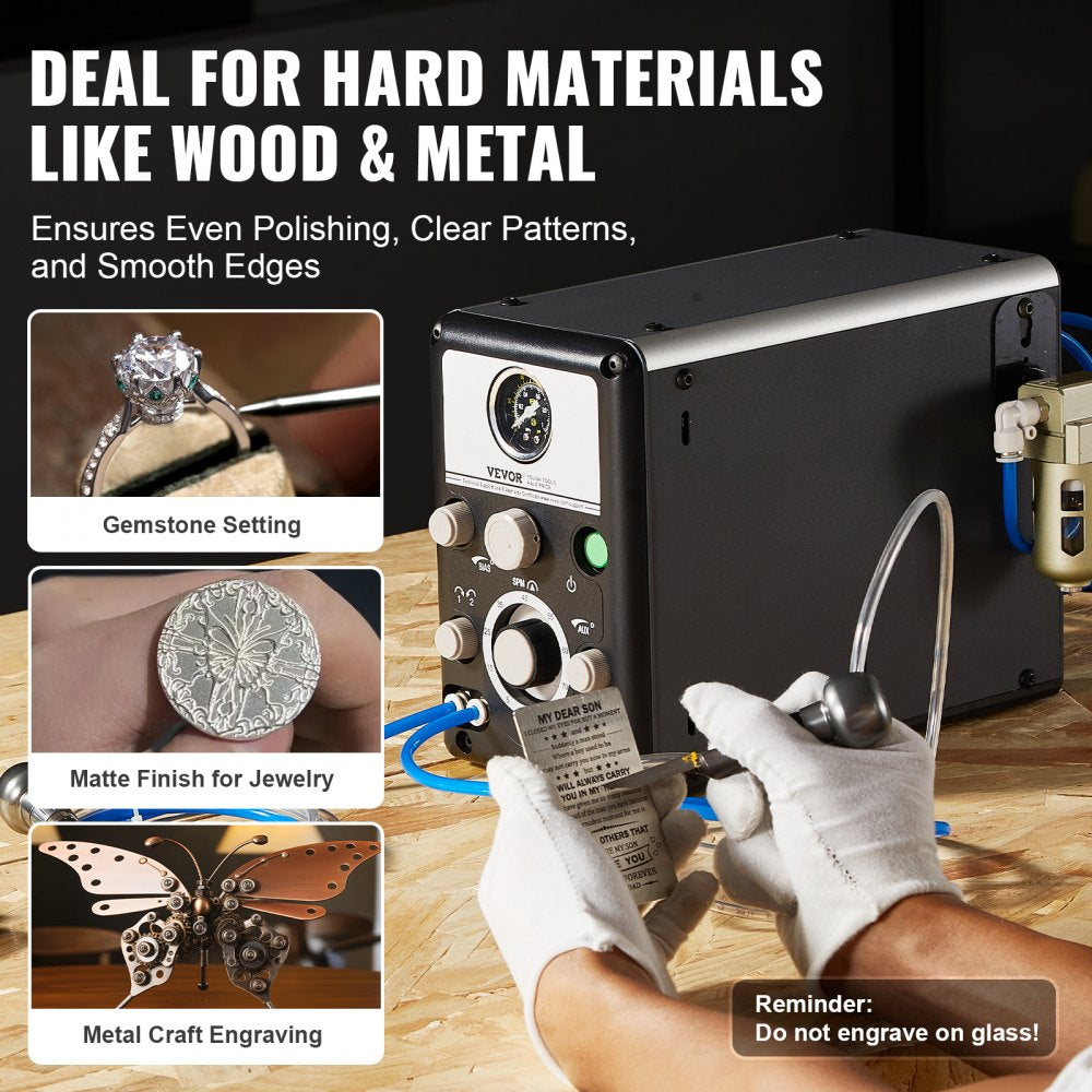 KD-Q202 - 80W Dual-Head Pneumatic Engraver for Precision Crafting