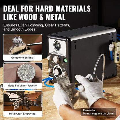 KD-Q202 - 80W Dual-Head Pneumatic Engraver for Precision Crafting