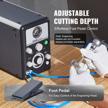 KD-Q202 - 80W Dual-Head Pneumatic Engraver for Precision Crafting