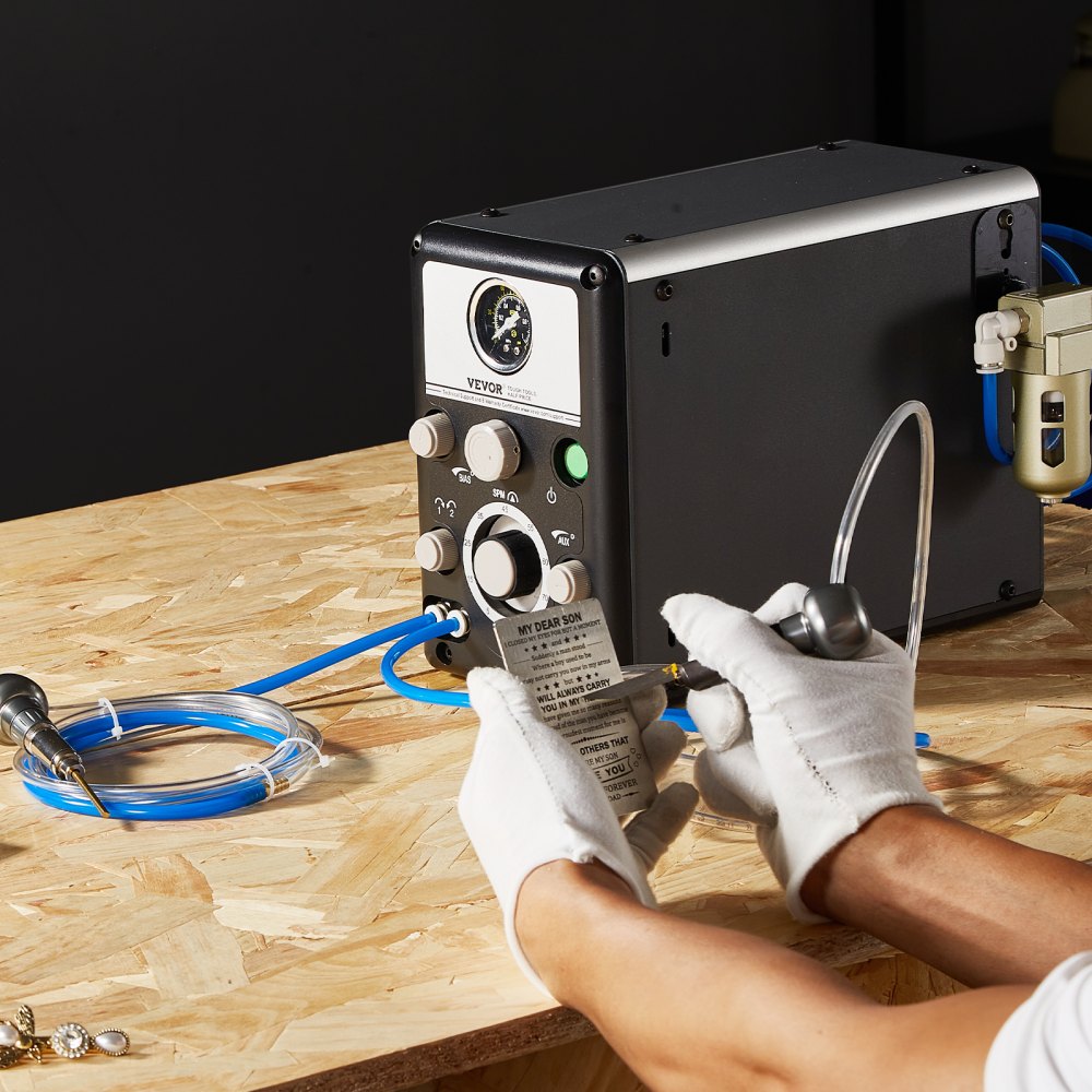 KD-Q202 - 80W Dual-Head Pneumatic Engraver for Precision Crafting