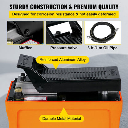 010886091301 - High-Pressure Hydraulic Foot Pump for Auto Body, Hands-Free Function