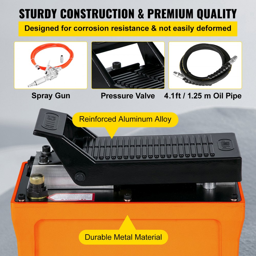 B-70BQ - 10,000 PSI Foot-Actuated Hydraulic Pump with 4.1 ft Hose
