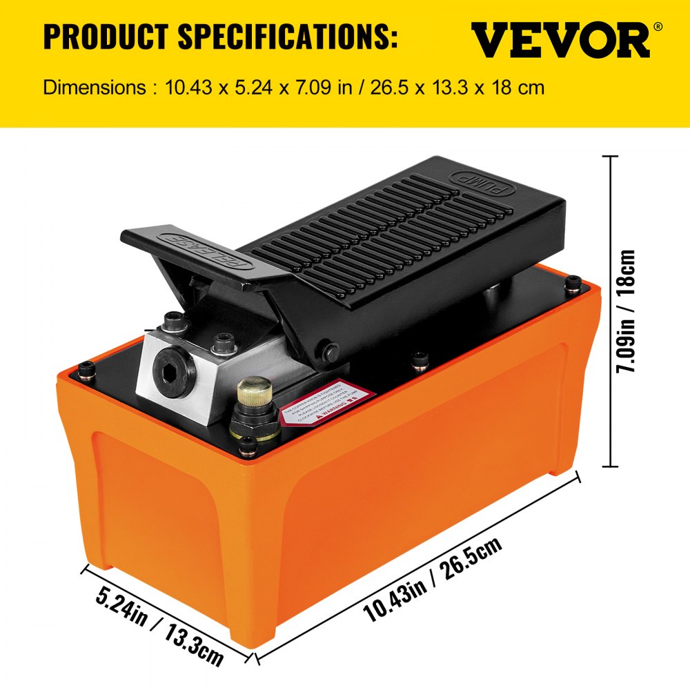 B-70BQ - 10,000 PSI Foot-Actuated Hydraulic Pump with 4.1 ft Hose