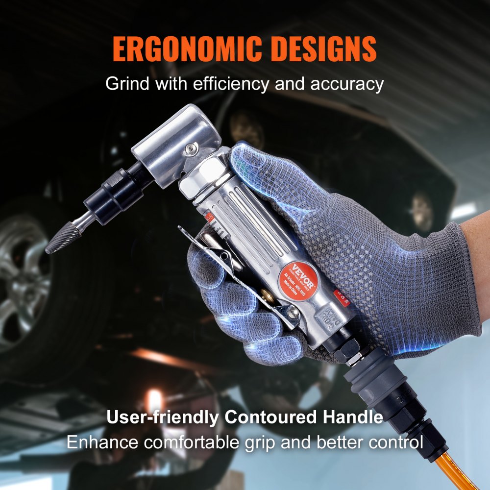 WFG-1015+WFG-1010 - Heavy-Duty Air Die Grinder Kit with 10 Tungsten Burrs