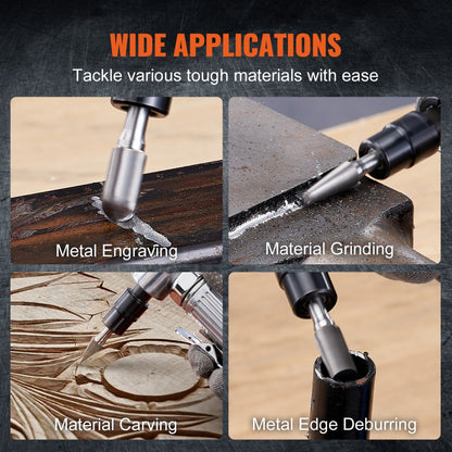 WFG-1015+WFG-1010 - Heavy-Duty Air Die Grinder Kit with 10 Tungsten Burrs