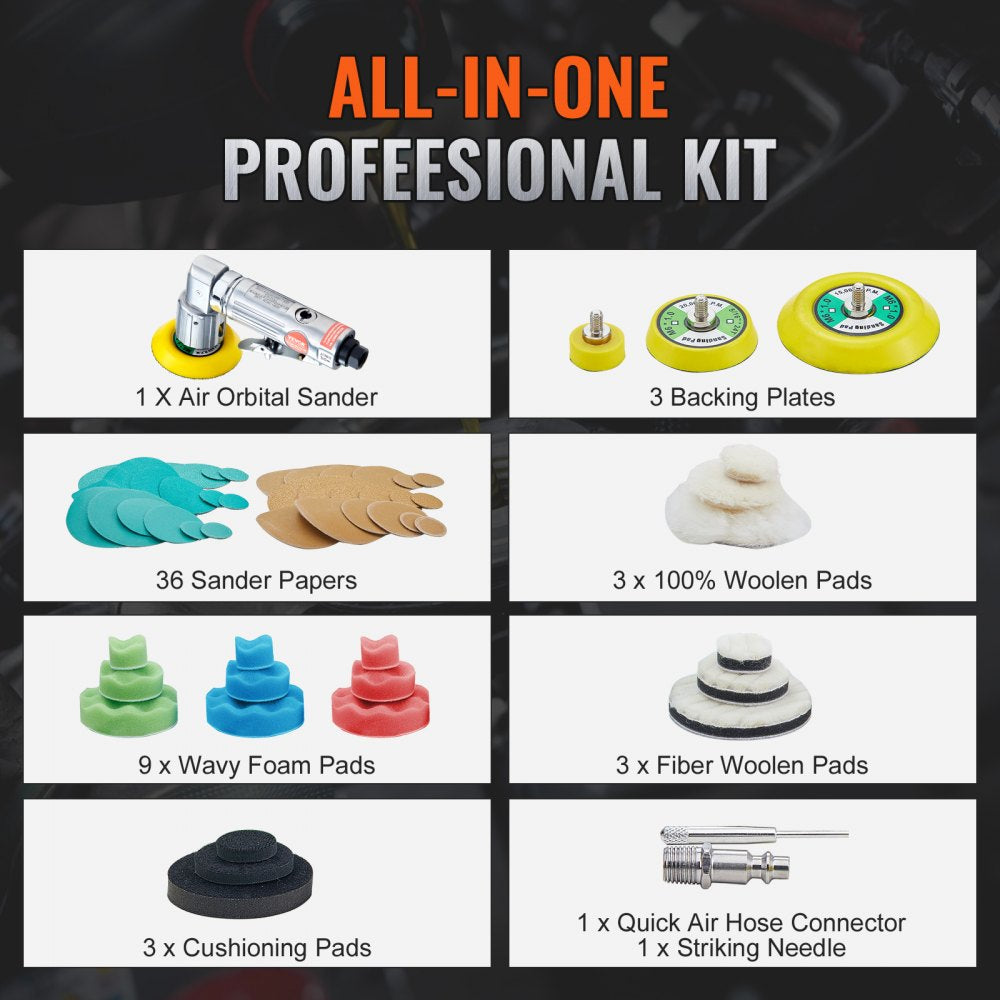 WFS-1031-YW High-Speed 15000RPM Mini Air Sander for Auto Body Work