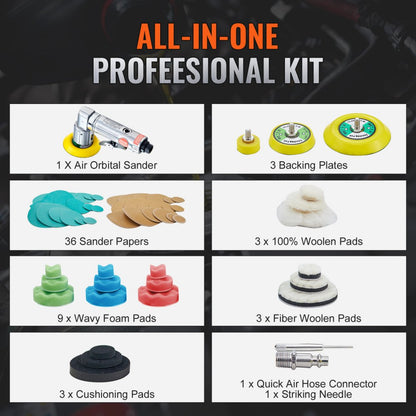 WFS-1031-YW High-Speed 15000RPM Mini Air Sander for Auto Body Work