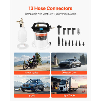 YS-090 - 3L Pneumatic Brake Fluid Extractor with 13 Connectors