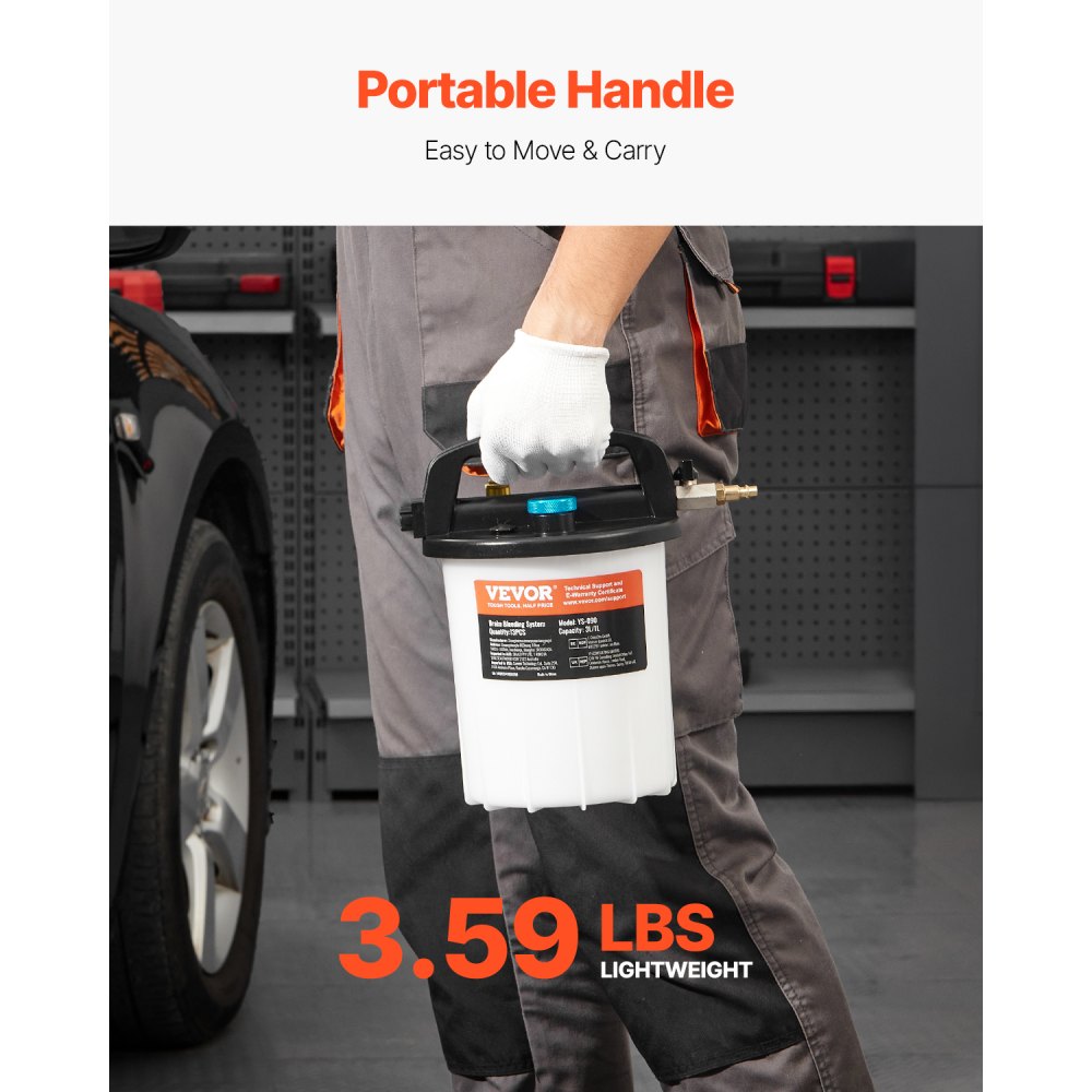 YS-090 - 3L Pneumatic Brake Fluid Extractor with 13 Connectors
