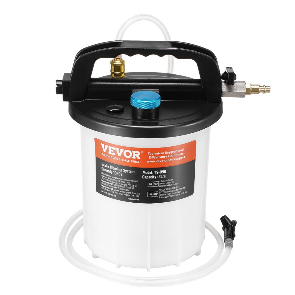 YS-090 - 3L Pneumatic Brake Fluid Extractor with 13 Connectors