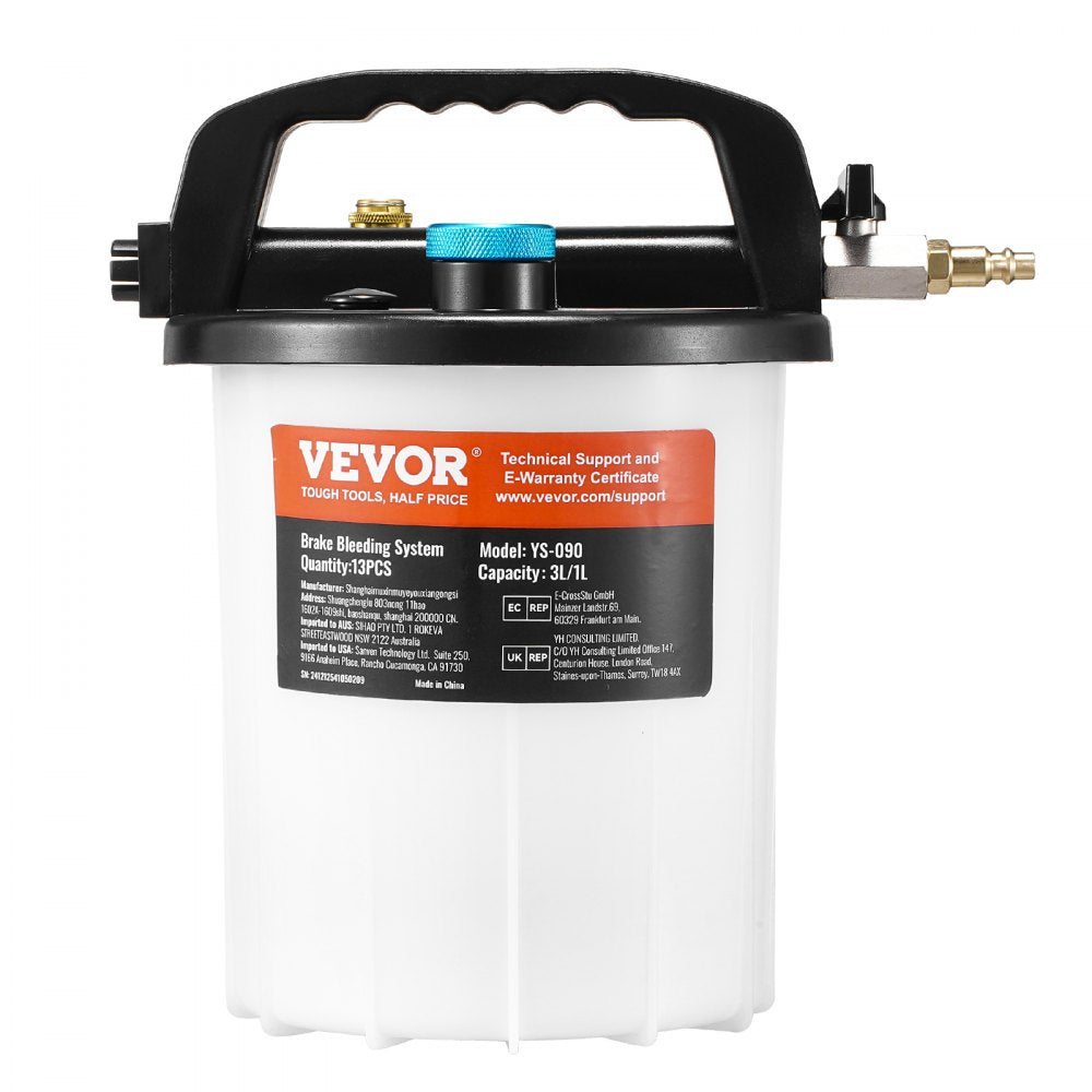 YS-090 - 3L Pneumatic Brake Fluid Extractor with 13 Connectors