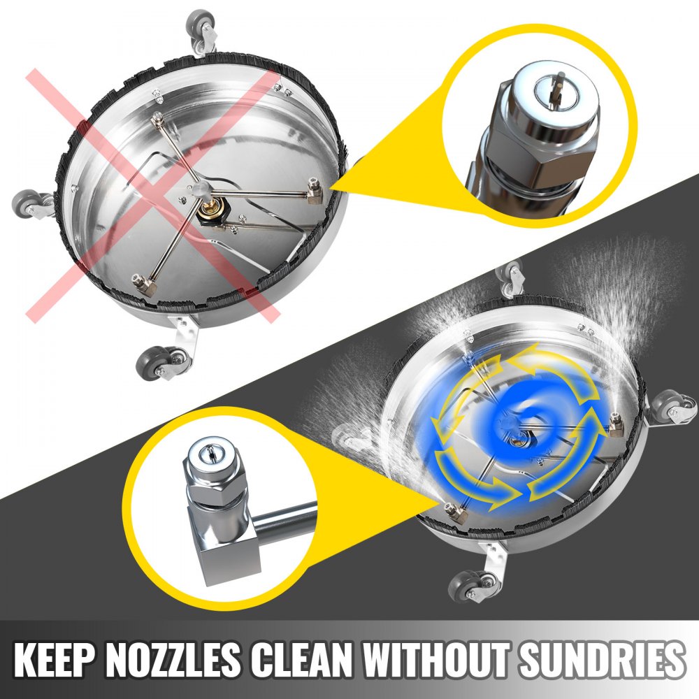 010990225940 - 18-Inch Stainless Steel Surface Cleaner for Pressure Washers