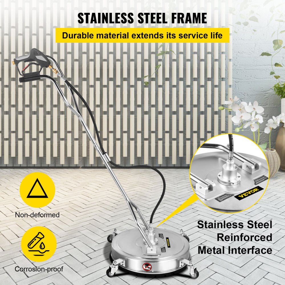 VV-SWC-21 - Stainless Steel Pressure Washer Surface Cleaner with Wheels