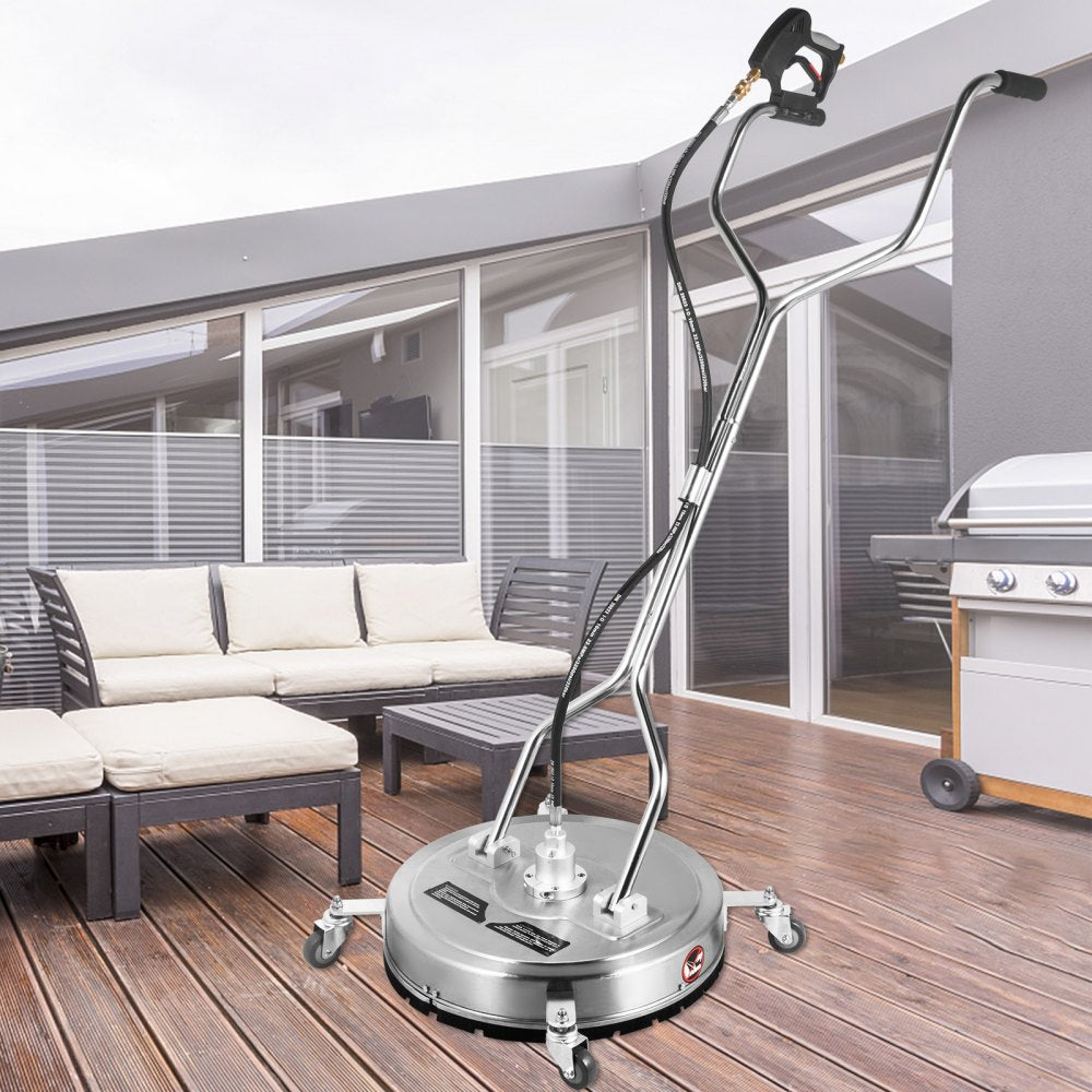 VV-SWC-21 - Stainless Steel Pressure Washer Surface Cleaner with Wheels